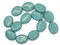 13 27mm Dyed Turquoise Blue Howlite Stone Flat Oval Large Hole Beads